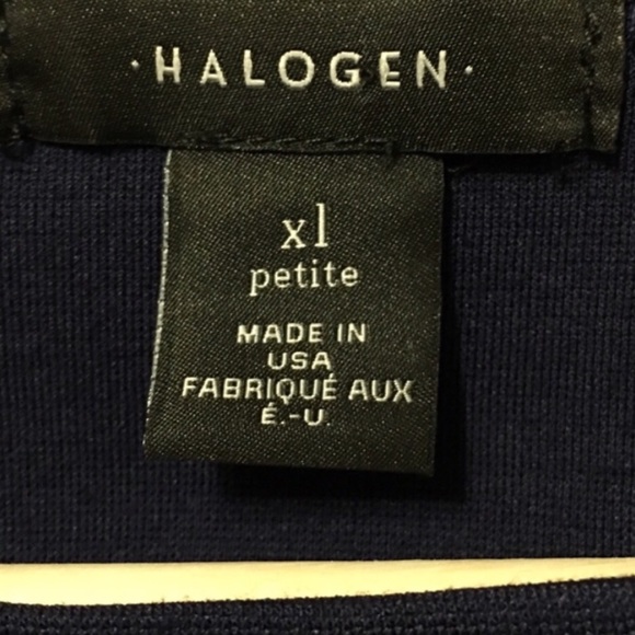 Halogen Navy Blue Cinched Tie Cuffed Sweater - Picture 6 of 8